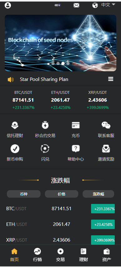 图片[7]-9多语言交易所系统/币币交易/秒合约交易/合约交易/锁仓挖矿/信托理财/新币申购/闪兑/黑白双色主题二开版-凡客源码