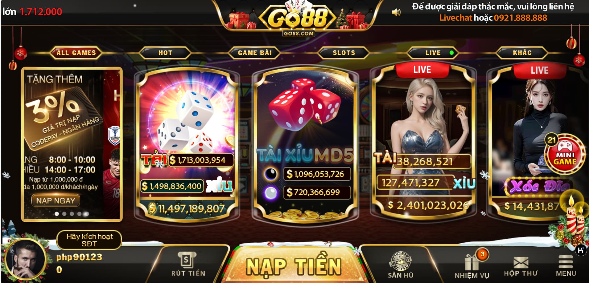 图片[1]-越南语棋牌游戏Go88/ClientGame程序源码node.js+Cocos Creator-凡客源码