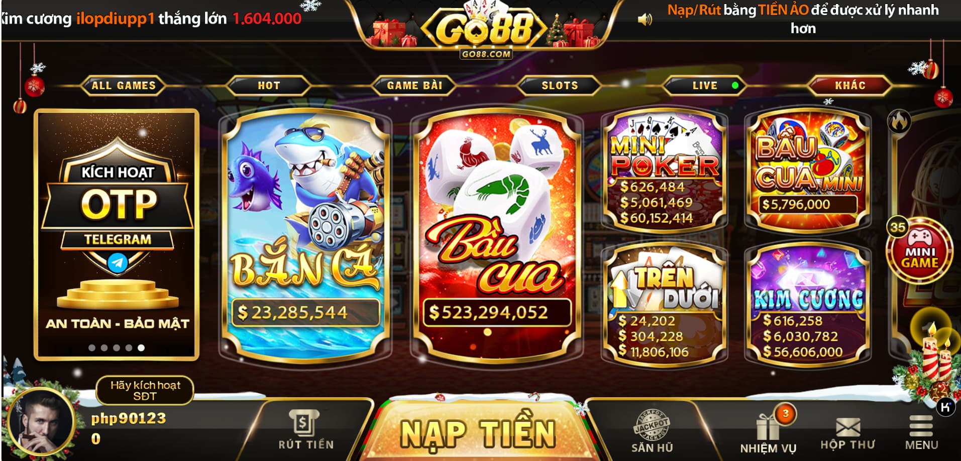 越南语棋牌游戏Go88/ClientGame程序源码node.js+Cocos Creator-凡客源码